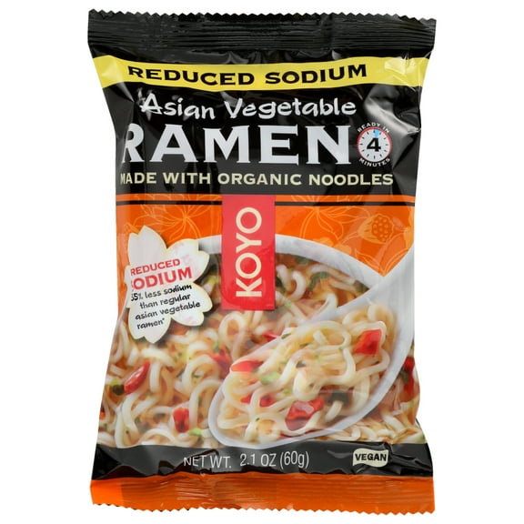 Koyo Reduced Sodium Ramen, Asian Vegetable, 2.1 Oz.