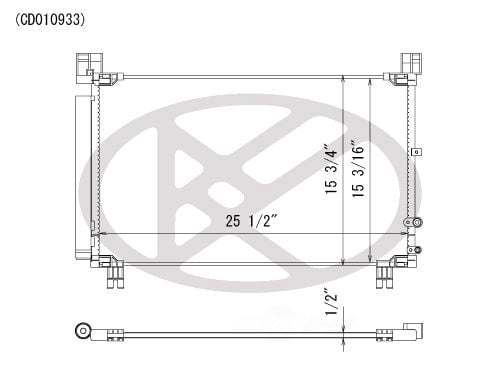 Koyorad CD010933 A/C Condenser