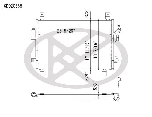 Koyorad CD020668 A/C Condenser