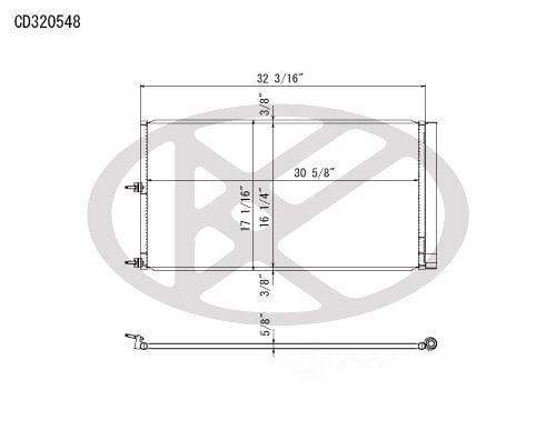 Koyorad CD320548 A/C Condenser