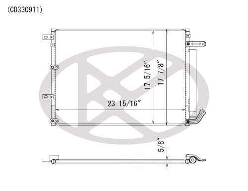 Koyorad CD330911 A/C Condenser