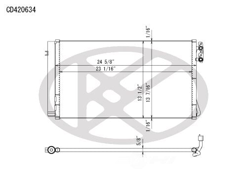 Koyorad CD420634 A/C Condenser