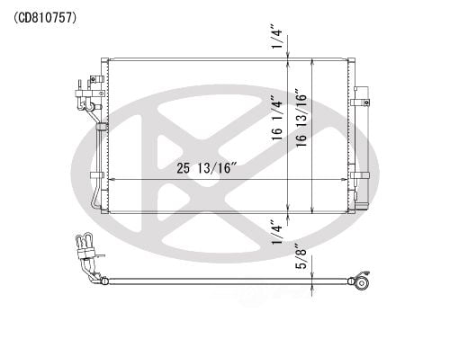 Koyorad CD810757 A/C Condenser