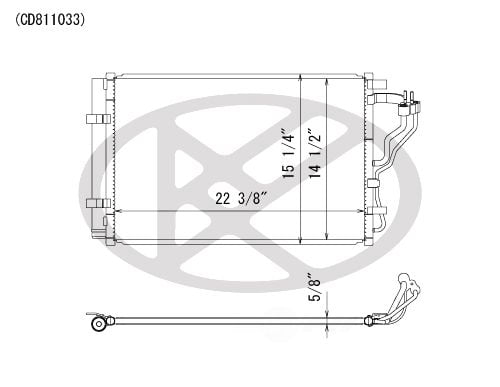Koyorad CD811033 A/C Condenser