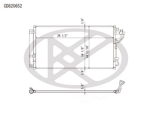 Koyorad CD820652 A/C Condenser