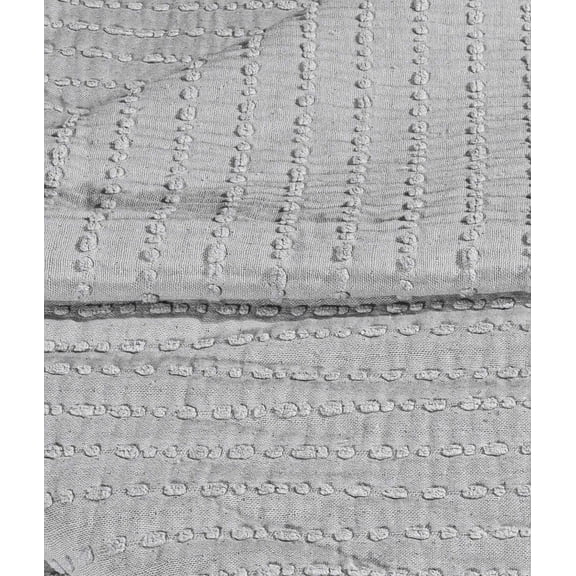 Koza Home Freya Muslin 100% Cotton Gray Pique Double 230x245 7503A Double