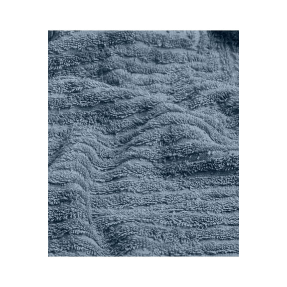 Koza Home Likya 100% Cotton Jacquard Plain Striped Blue 2-Piece Dowry Towel Set 1035A 70 x 140 - 50 x 90