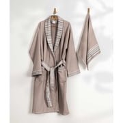 Koza Home Limira 2 Piece Set Mink Cotton 1 Bathrobe SM 1 Dowry Towel 50x90 2228 SM