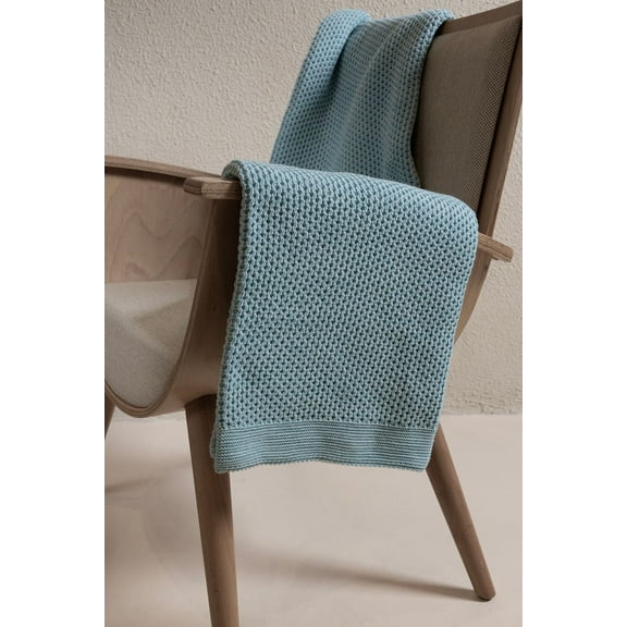 Koza Home Miel Blue Edge Pom Pom TV Blanket 130x170 37122 130 x 170