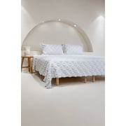 Koza Home Sitra Gray Double Tasseled Bedspread 230x250 2 Pillow 50x70 5033 230 x 250