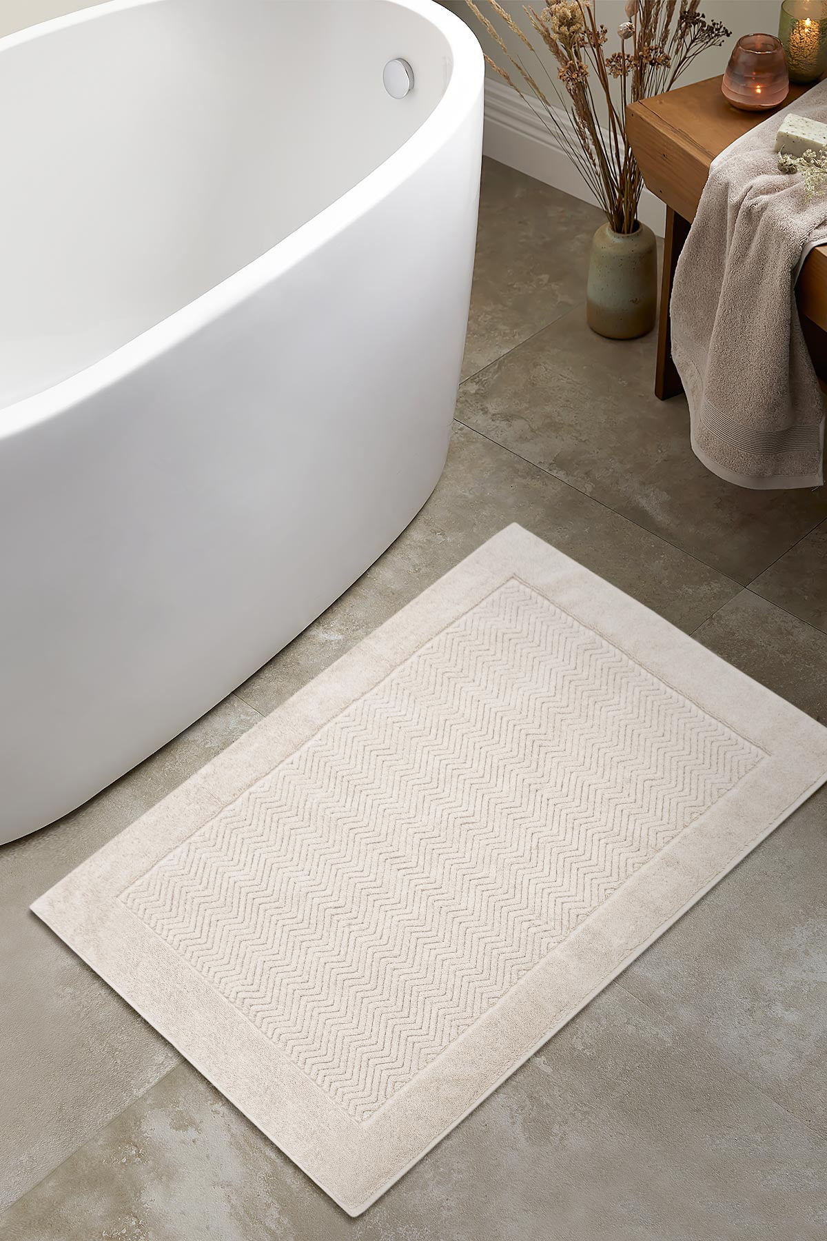 Koza Home Tilos Jacquard Foot Towel Mink 50x80 2224 50 x 80 - Walmart.com