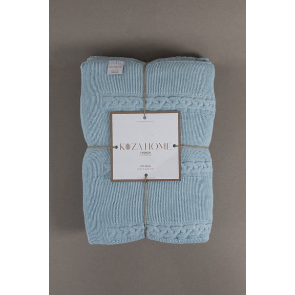 Koza Home Trenza Blue Double Blanket 200x220 15045 Double