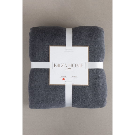Koza Home Twin Blanket Soft Cotton Double Blanket Anthracite Cream 200 x 220 5013A Double