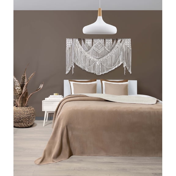 Koza Home Twin Soft Cotton Single Blanket Coffee Cream 150 x 200 5006A Single