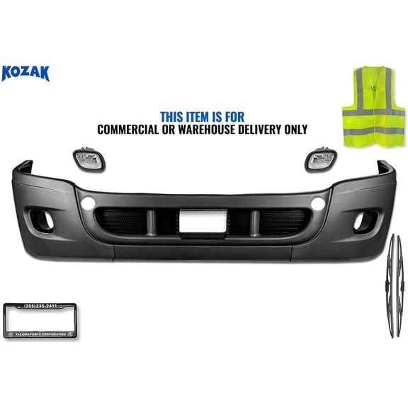 KOZAK Compatible with Freightliner Cascadia 2008-2017 Complete Plastic Bumper - With Fog Light Hole