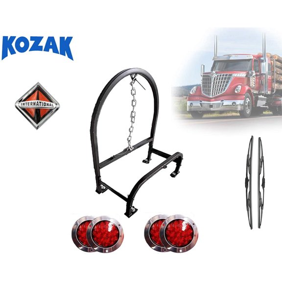 KozaK Semi Truck Accessories Behind Cab Steel Single Spare Tire Holder for 295/75R22.5, 11R22.5, 255/70R22.5, 285/72R22.5