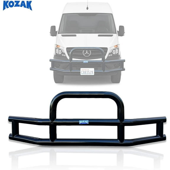 Kozak 3-Inch Heavy Duty Round Bumper Grille Guard Compatible with Mercedes-Benz Sprinter Vans 2010 - 2013 Models - Vehicle Specific Mounting Brackets Hardware Included