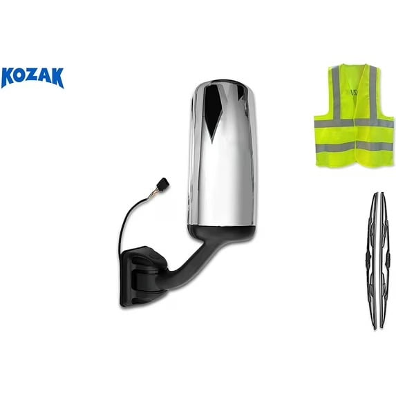 Kozak Compatible with Freightliner Cascadia 2008-2017 Chrome Heated Door Side Mirror Left Driver Side