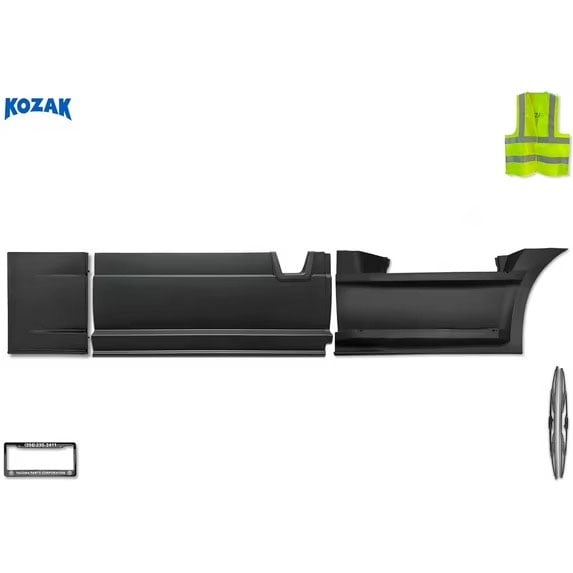 Kozak Front, Middle w/One Opening & Rear Fairing Panel Set Right Compatible with Freightliner Cascadia 2018+ 3-Pack