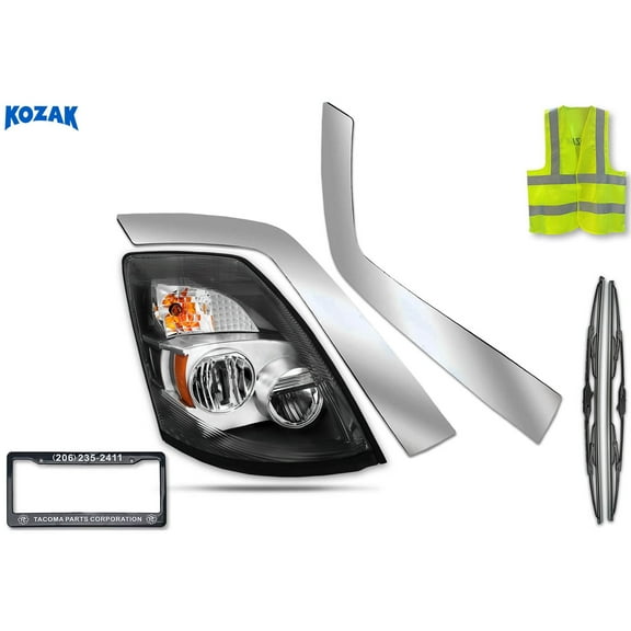 Kozak Full Led Headlight Chrome Compatible with Volvo VNL 2004-2017