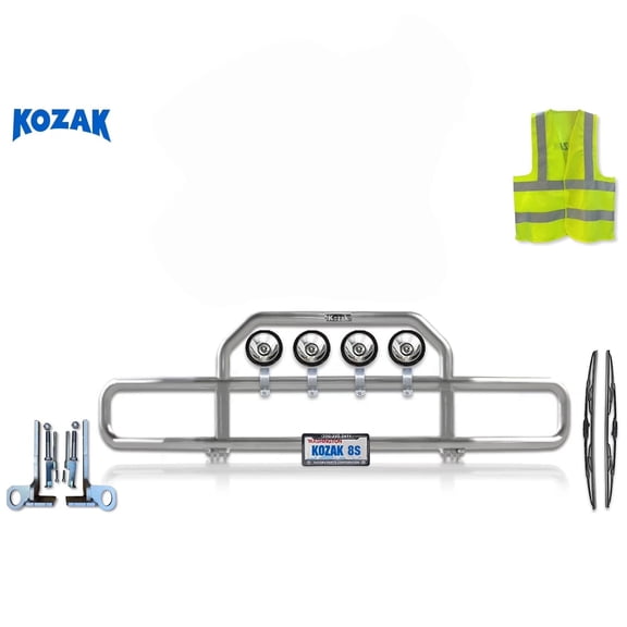 Kozak Grille Deer Moose Bumper Guard - Chrome Compatible with T680 2022-2025 Next Gen No Fog