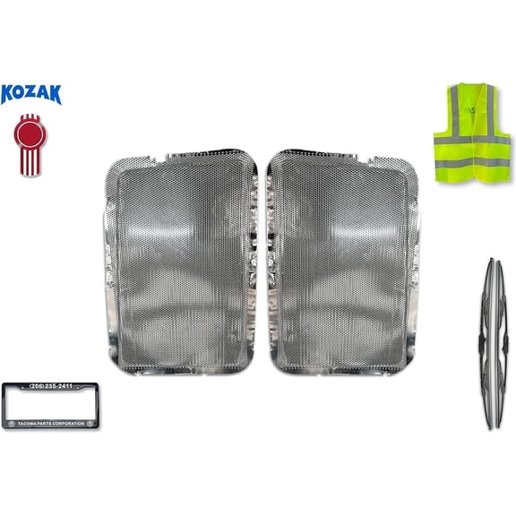 Kozak Grille Insert With Bug Screen (Driver Left and Passenger Right Side) Compatible with T680 2013-2021