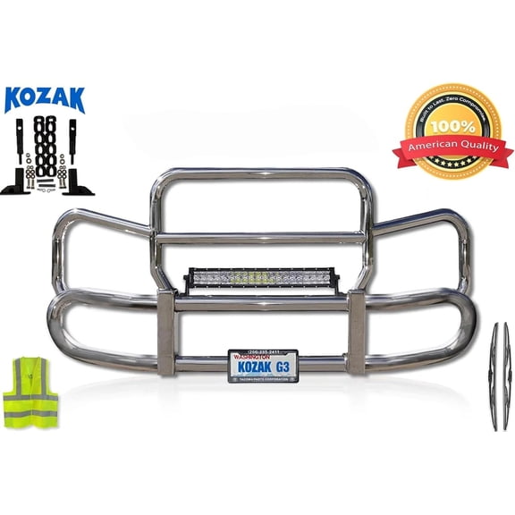 Kozak Herd 300 Compatible with T880 2014-2025 Grille Deer Moose Brush Bumper Guard Chrome