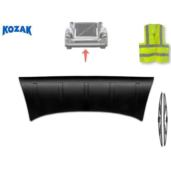 Kozak VNL 2004-2017 Hood Shields with Lightweight Compatible with Volvo VNL, Black