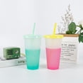thumbnail image 1 of Kozart 5Pcs/Set Thermochromic Color Changing Cup With Rainbow Straw Lid 720mL Creative Cold Drink Cup Coffee Cup Water Tumblers, 1 of 7