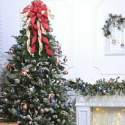 Kozart Christmas Tree Topper, 34x12 Inches Large Bow with Streamers for Holiday Decoration
