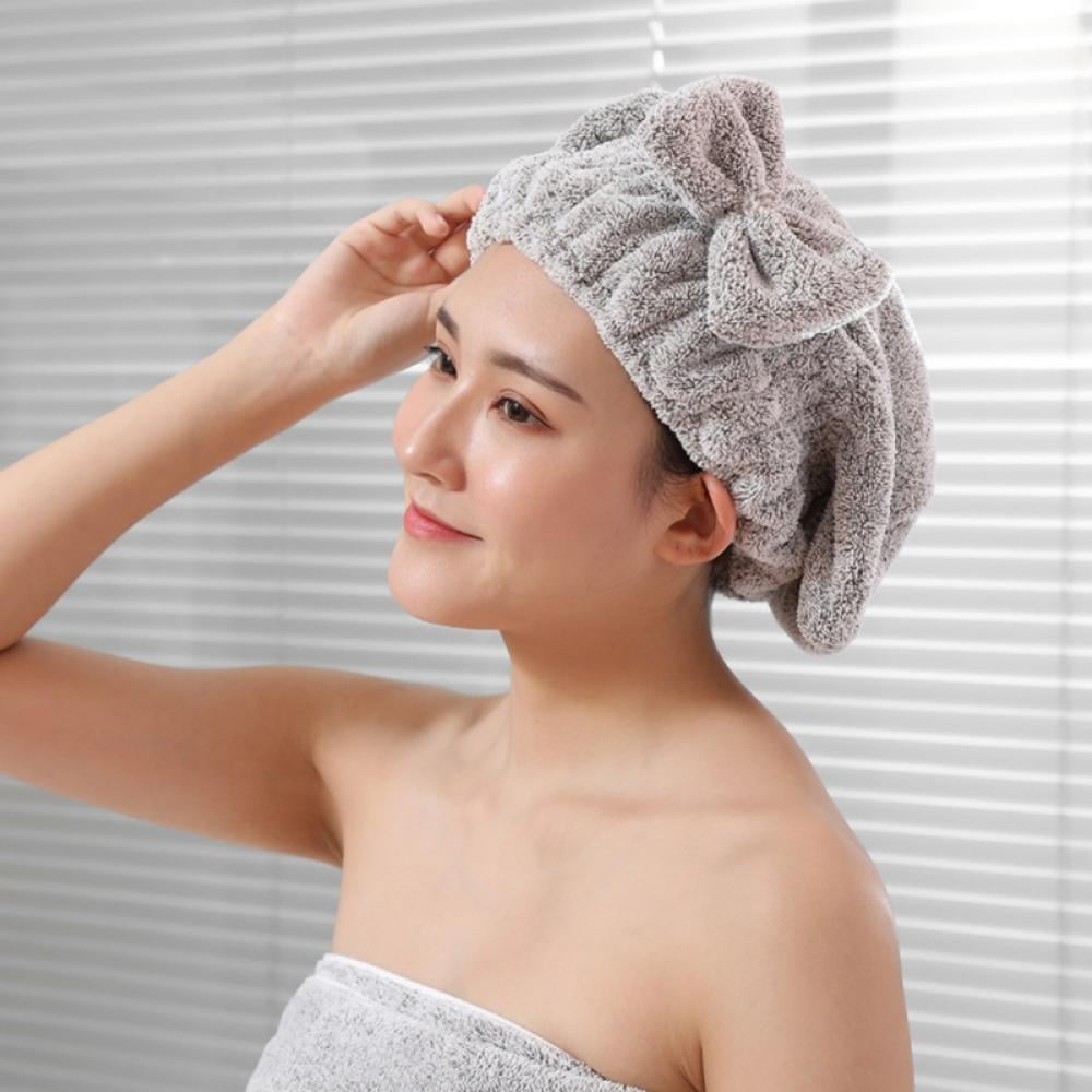 Kozart Microfiber Hair Drying Towels Head wrap with Bow-Knot