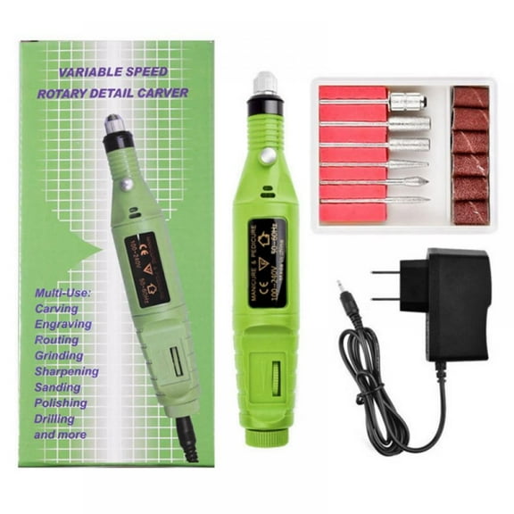 Kozart Portable Electric Nail Drill Manicure Filer Kit Nail Buffer Machine Professional 8 File DIY Nail Polishing Drill Set Buffing Repair Pack Pedicure Tools Nail Art