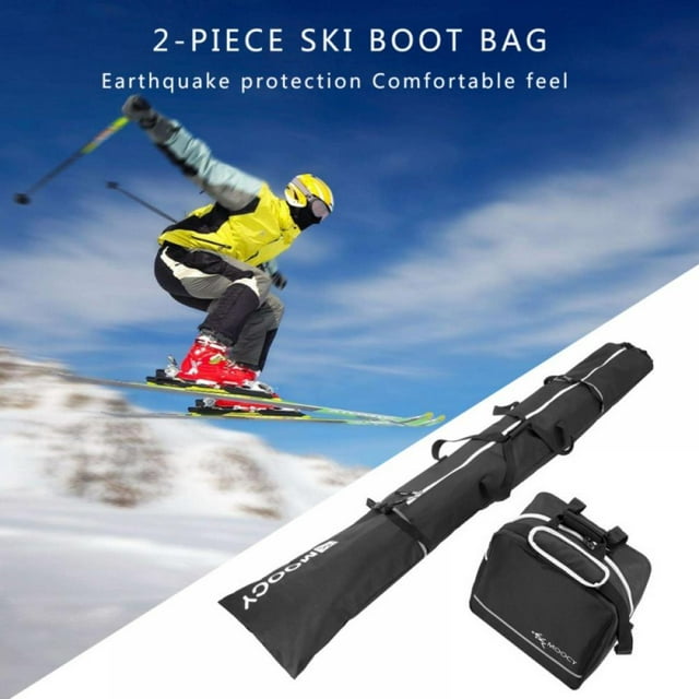 Kozart Ski Bag and Ski Boot Bag Combo - Ski Bags for Air Travel - Unpadded Snow Ski Bags Fit Skis Up to 200cm for Men, Women, Adults, and Children
