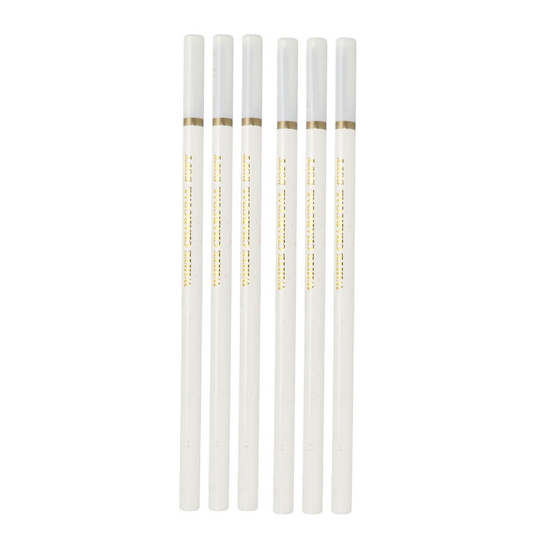 Kozecal 6 Pcs White Charcoal Pencil Non Toxic Environmentally Friendly  Sketch Soft Medium Hard High Gloss White Sketch Pencil Set,White  Pencils,White