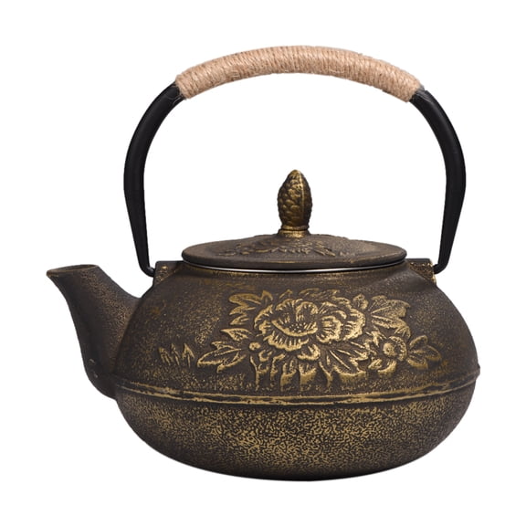 Kozecal Cast Iron Teapot, Cast Iron Pot,900ml Japanese Style Cast Iron Kettle Teapot + Removable Infuser/Strainer Tea Pot