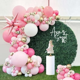 AOWEE 1 Year Old Girl Pink Birthday Decoration, Baby Girl 1st Birthday  Balloons, 40 Number 1 Balloon, Pink Balloon Arch with Happy Birthday  Banner Tablecloth for Girl 1st Baptism Baby Shower 