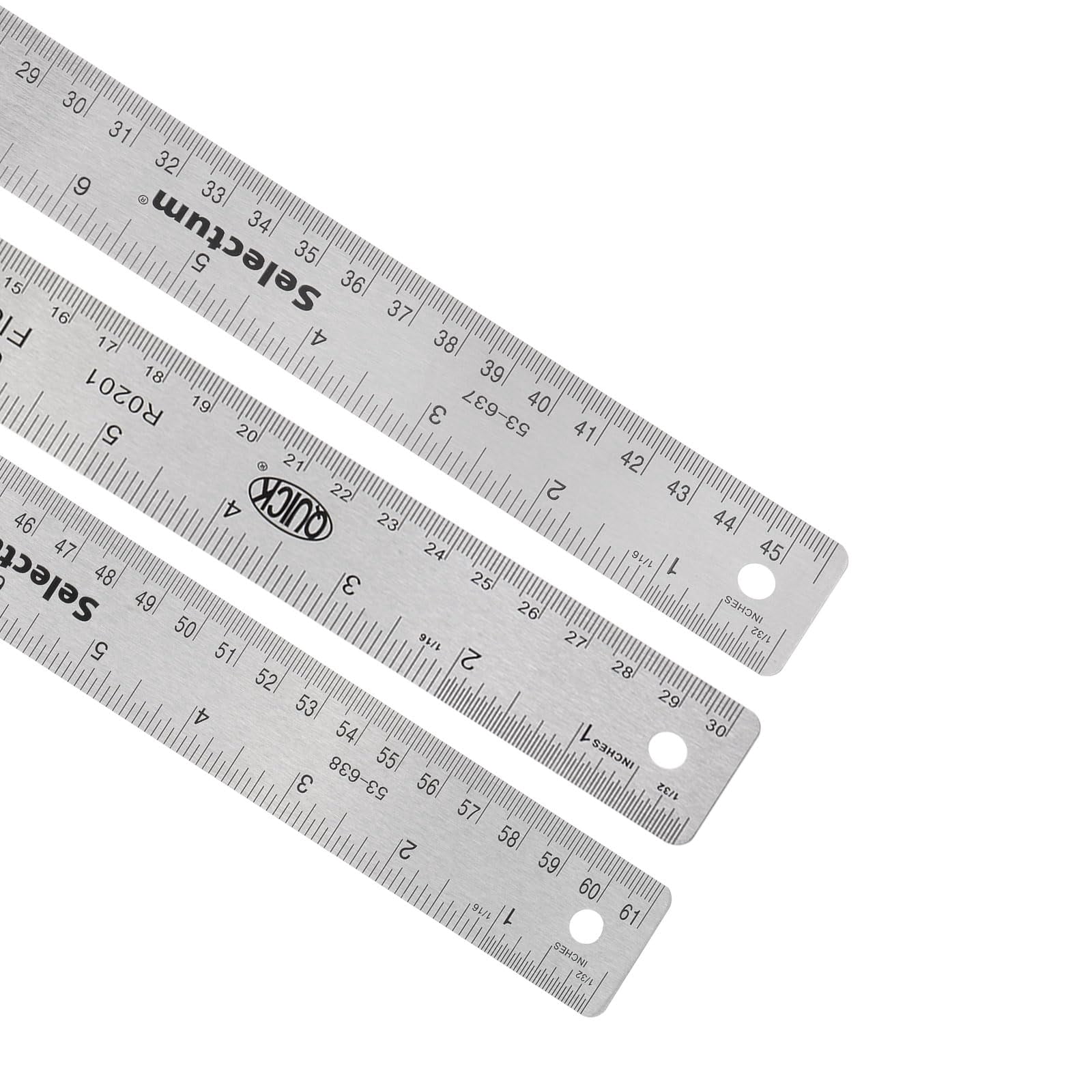Kozelo 3pcs Stainless Steel Ruler - [6 Inch, 18 Inch, 24 Inch] Double ...