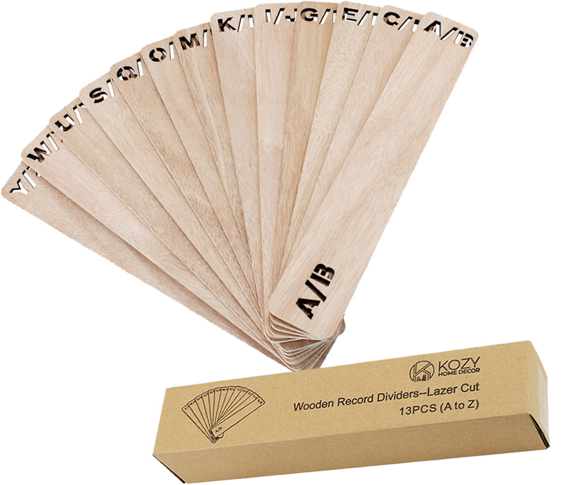 Kozy Home Décor Alphabetical File Dividers AZ Lazer Cut Wooden Vinyl