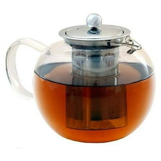 YRHH Glass Teapot Spout Filter Coil Strainer, Stovetop Tea Kettle Blooming  and Loose Leaf Tea Maker, Clear Crystal Tea Pot-400ml