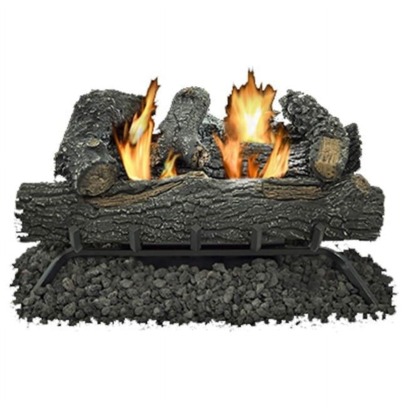 Kozy World GLD1855T Dual Fuel Vent-Free Gas Log Set, 30000 BTU, 18 in, Propane (LP)/Natural Gas (NG), Wood, Oak