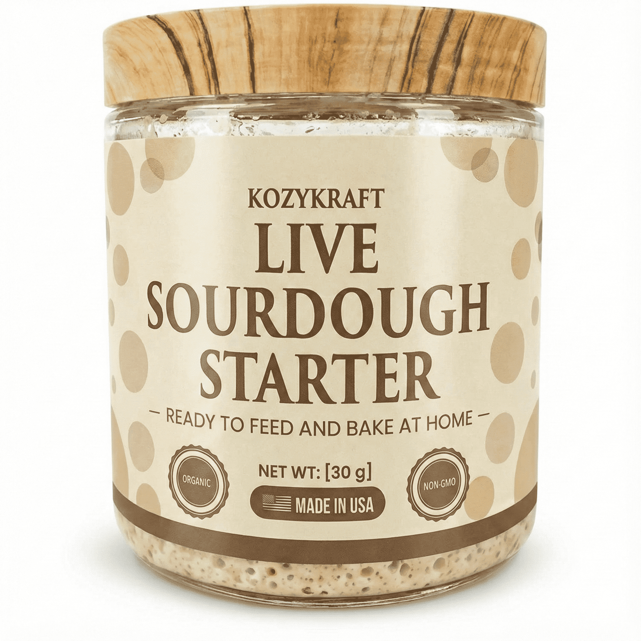 KozyKraft Live Wet Sourdough Starter (30g) | Active Culture for 