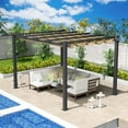 thumbnail image 1 of Kozyard 10' x 13' x 8' Morgan Outdoor Extra-Large Frame Beige Aluminum Pergolas, Waterproof, 1 of 7