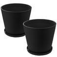 thumbnail image 1 of Kozyard 2Packs Round Planter Indoor Outdoor Plant Pots with Tray Collecting Water for Porch, Patio, Backyard Planters Modern Décor for Tall Plants, Flowers, 1 of 7