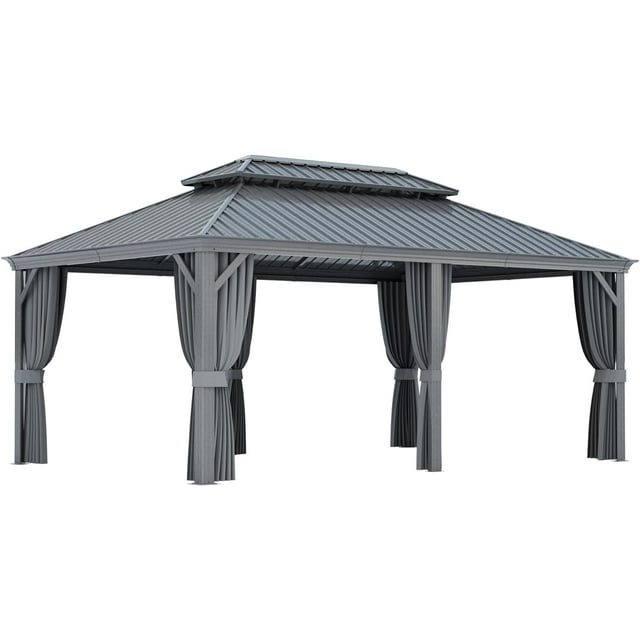 Kozyard Alexander 12'x18' Hardtop Aluminum Gazebo, Outdoor Patio with ...