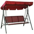 thumbnail image 1 of Kozyard Belle Outdoor Canopy Porch Swings with Steel Frame 3 Seats ( Red ), 1 of 5