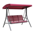 thumbnail image 1 of Kozyard Brenda 3-Seat Patio Swing Chair, Outdoor Porch Swing Glider with Adjustable Canopy, Side Pouches, Breathable Seat and Back, for Garden, Poolside, Backyard (Red), 1 of 5