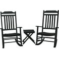 thumbnail image 1 of Kozyard Patio Rockers High Back Slat Rocking Chair, Solid Wood Outdoor Rocking Chair Set of 2, Black, 1 of 8