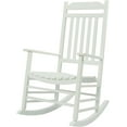 thumbnail image 1 of Kozyard High Back Slat Rocking Chair, Solid Wood Outdoor Rocking One Chair for Front Porch Furniture, Porch Chairs for Indoor or Outdoor Use (1 Pack, White W/O Table), 1 of 6