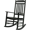 thumbnail image 1 of Kozyard High Back Slat Rocking Chair, Solid Wood Outdoor Rocking One Chair for Front Porch Furniture, Porch Chairs for Indoor or Outdoor Use (1 Pack, Black W/O Table), 1 of 5