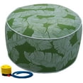 thumbnail image 1 of Kozyard Bohemian Portable Durable Patio Footrest Inflatable Stool Ottoman for Indoor/Outdoor, Green Leaf, 1 of 4